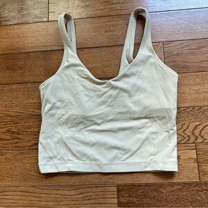 SOLD Lululemon Athletica Align Tank Top Size 2 Women’s Cropped V Neck Tan Sand N